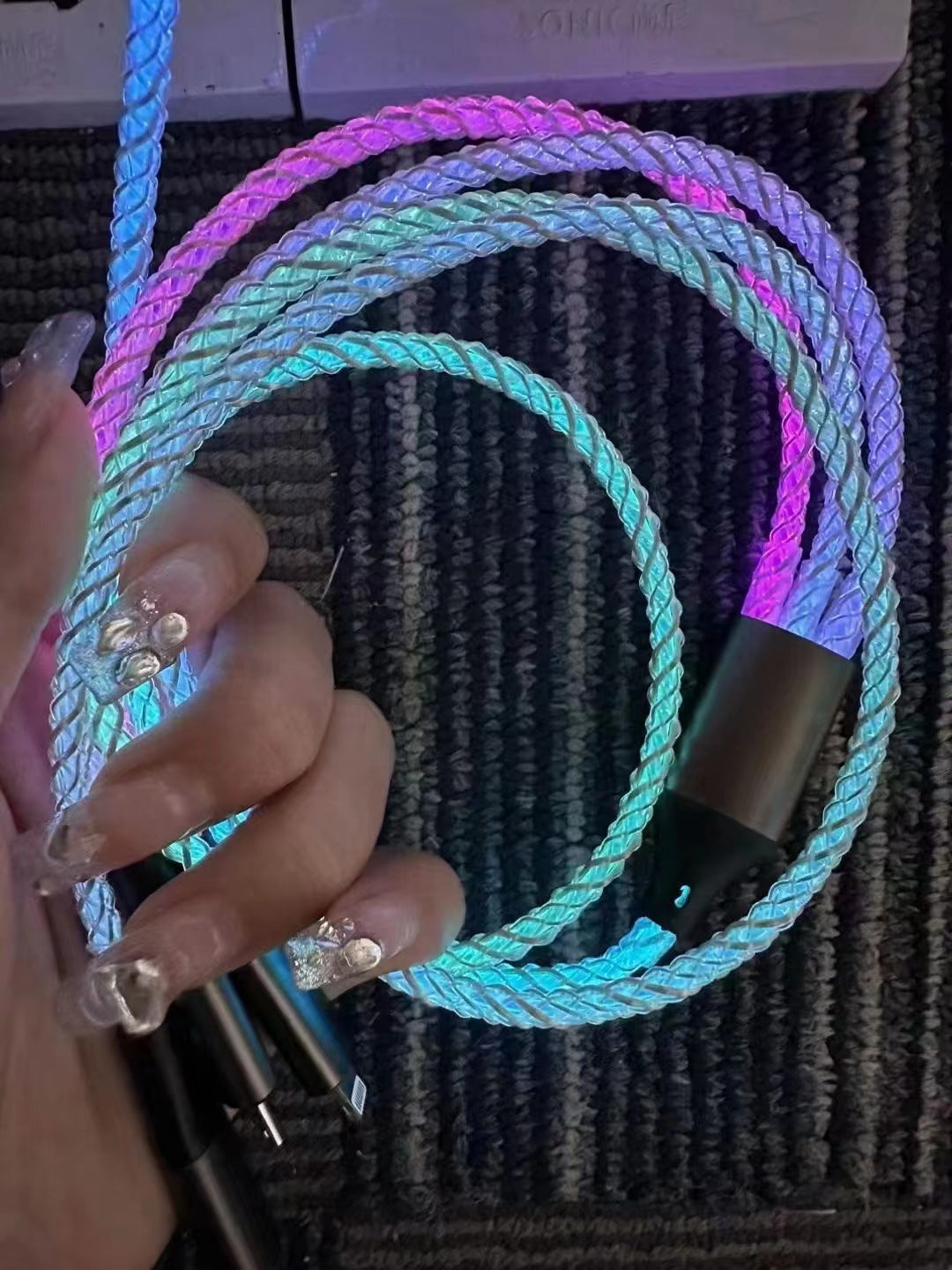 RGB One Drag Three Illuminating Data Cable